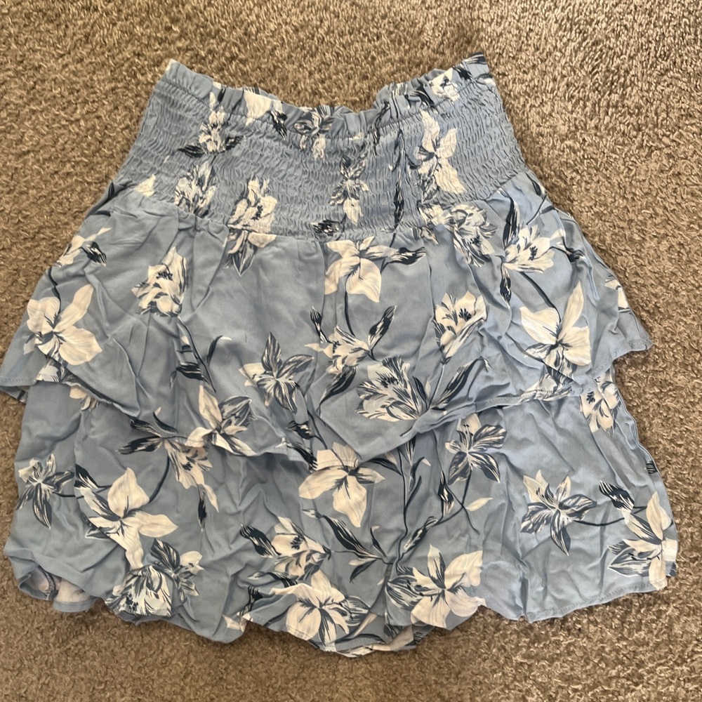 Floral Blue and White Skirt